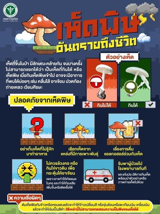 ประชาสัมพันธ์  ฤดูฝน เห็ดพิษ